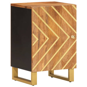 Badschrank Mango Massivholz Braun Schwarz