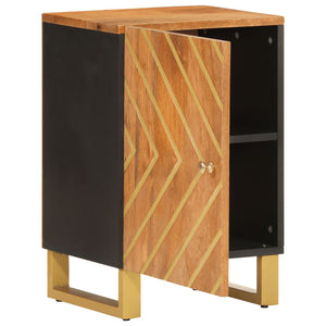 Badschrank Mango Massivholz Braun Schwarz