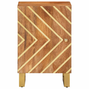 Badschrank Mango Massivholz Braun Schwarz