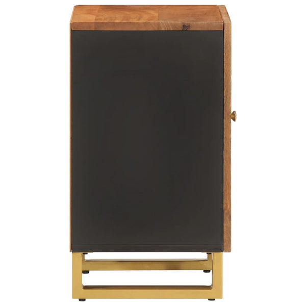 Badschrank Mango Massivholz Braun Schwarz