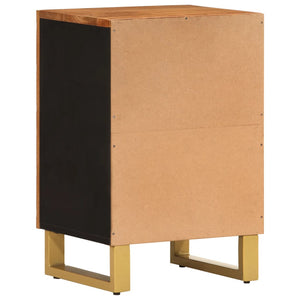 Badschrank Mango Massivholz Braun Schwarz