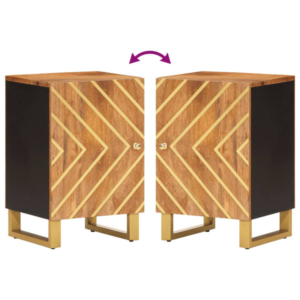 Badschrank Mango Massivholz Braun Schwarz
