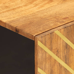 Badschrank Mango Massivholz Braun Schwarz