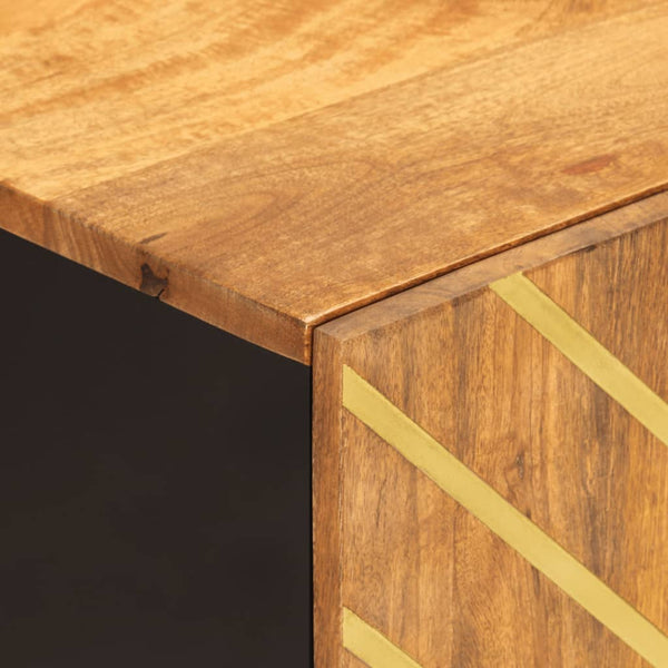 Badschrank Mango Massivholz Braun Schwarz