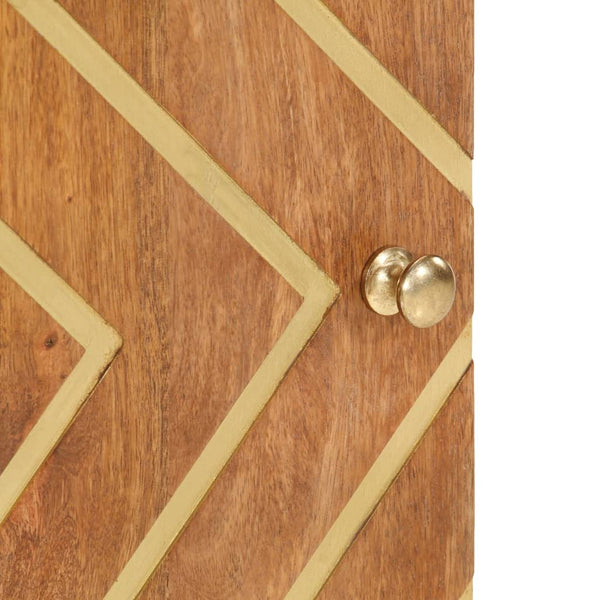 Badschrank Mango Massivholz Braun Schwarz