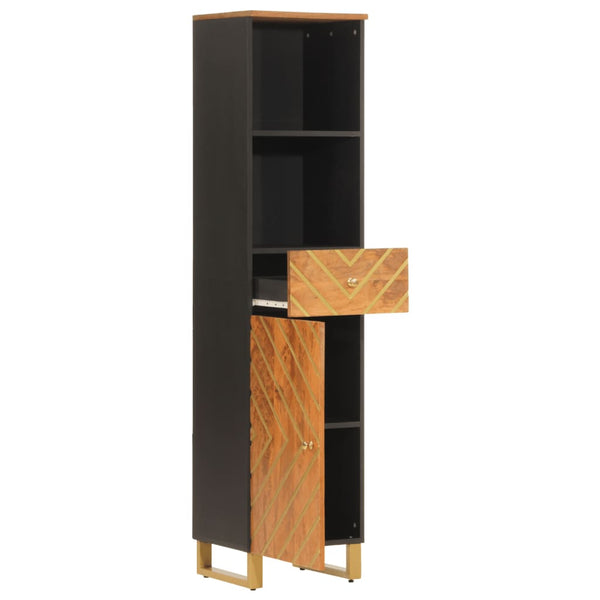 Badschrank Mango Massivholz Braun/Schwarz