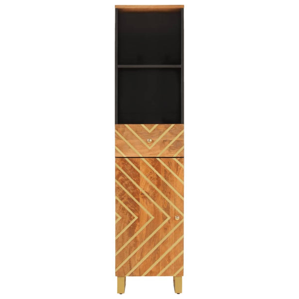 Badschrank Mango Massivholz Braun/Schwarz