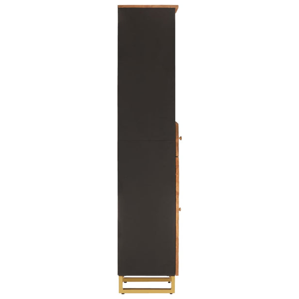 Badschrank Mango Massivholz Braun/Schwarz