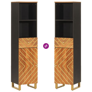 Badschrank Mango Massivholz Braun/Schwarz
