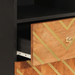 Badschrank Mango Massivholz Braun/Schwarz