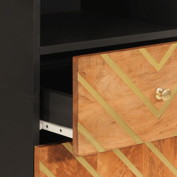 Badschrank Mango Massivholz Braun/Schwarz
