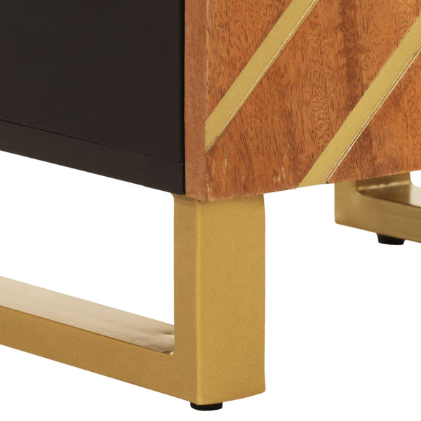 Badschrank Mango Massivholz Braun/Schwarz
