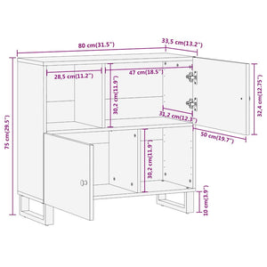 Beistellschrank Mango Massivholz 80 cm