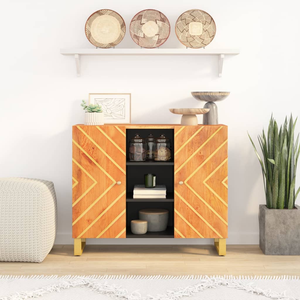Beistellschrank Mango Massivholz 90x75 cm
