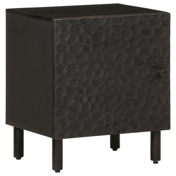 Schwarzer Nachttisch Mango Massivholz 40x33x46 cm