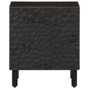 Schwarzer Nachttisch Mango Massivholz 40x33x46 cm
