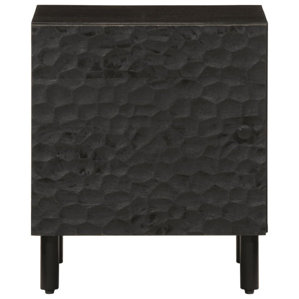 Schwarzer Nachttisch Mango Massivholz 40x33x46 cm