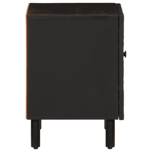 Schwarzer Nachttisch Mango Massivholz 40x33x46 cm