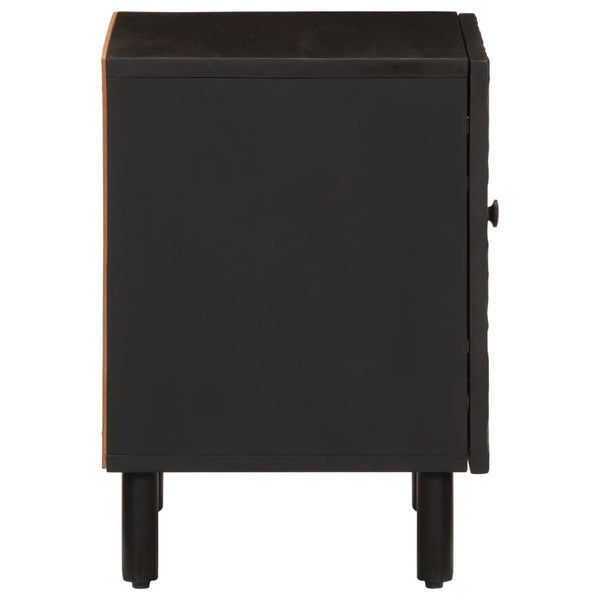 Schwarzer Nachttisch Mango Massivholz 40x33x46 cm