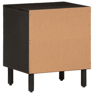 Schwarzer Nachttisch Mango Massivholz 40x33x46 cm