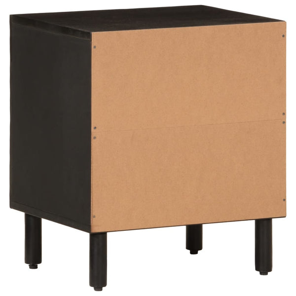 Schwarzer Nachttisch Mango Massivholz 40x33x46 cm