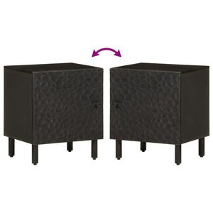Schwarzer Nachttisch Mango Massivholz 40x33x46 cm