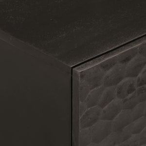 Schwarzer Nachttisch Mango Massivholz 40x33x46 cm