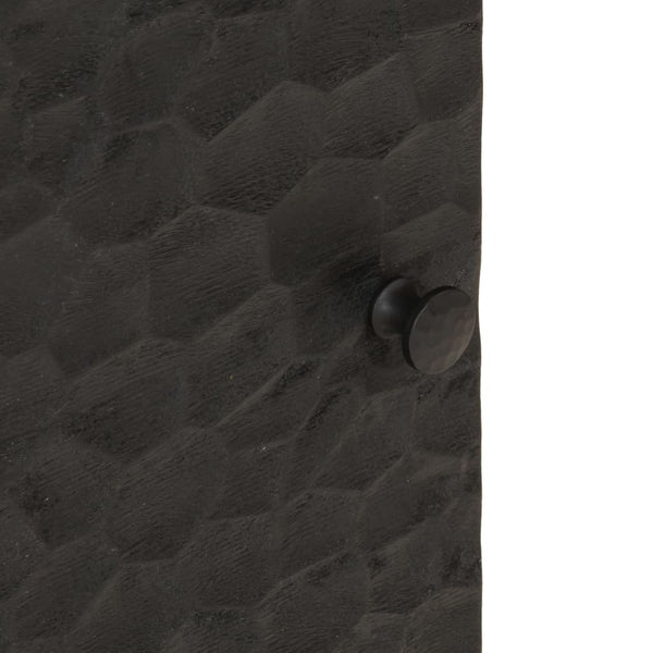 Schwarzer Nachttisch Mango Massivholz 40x33x46 cm