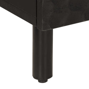 Schwarzer Nachttisch Mango Massivholz 40x33x46 cm