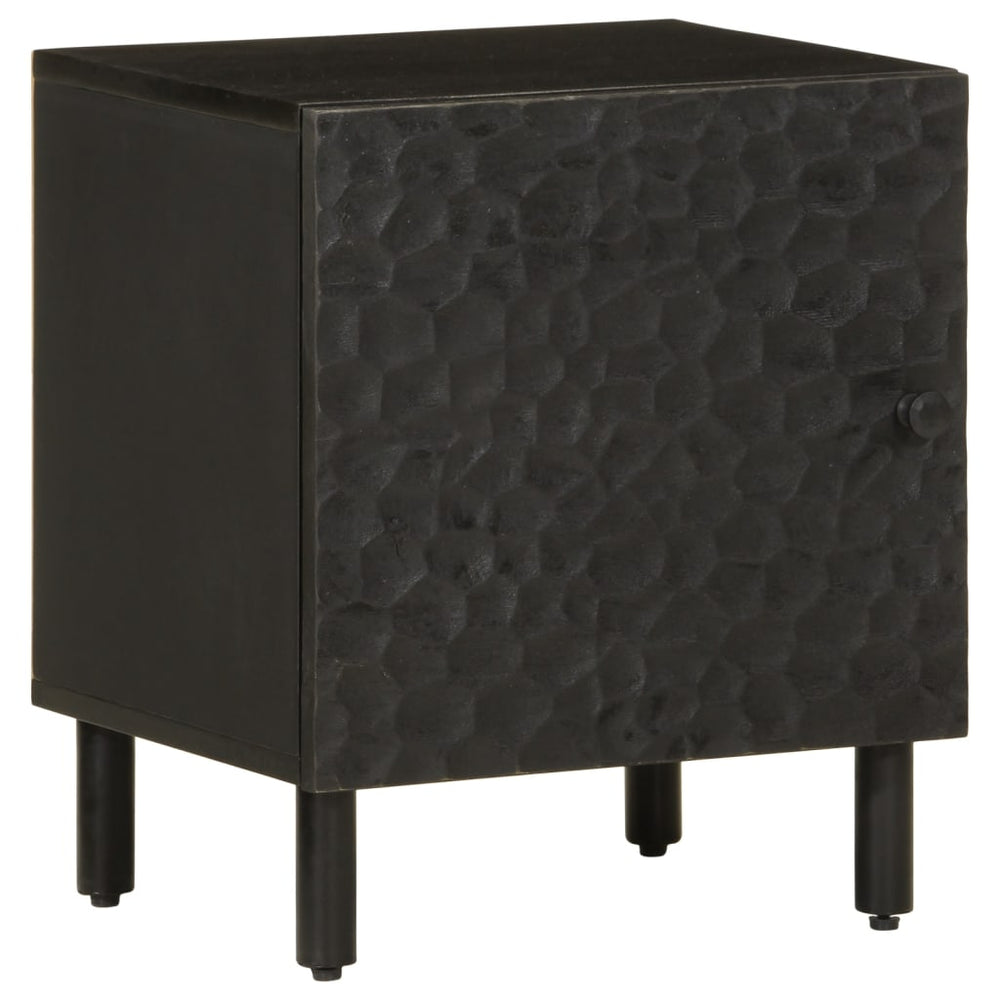 Nachttische 2er Set, Mango Massivholz, Schwarz
