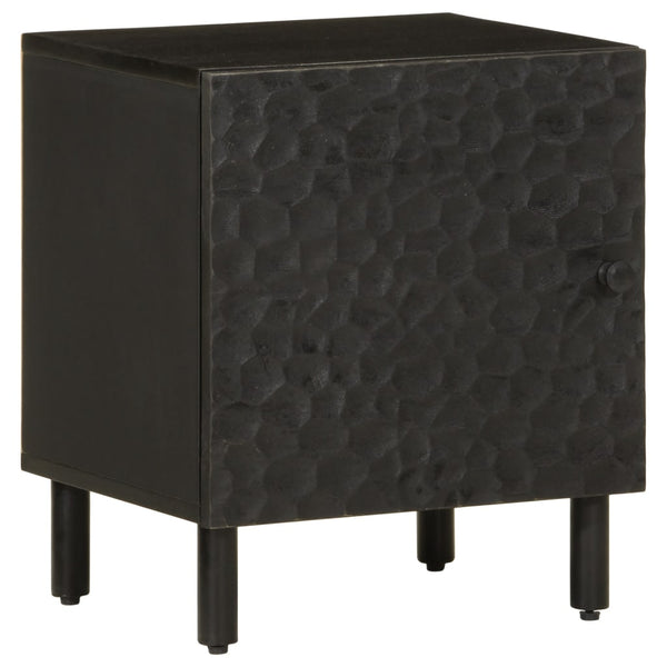Nachttische 2er Set, Mango Massivholz, Schwarz