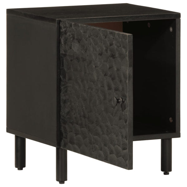 Nachttische 2er Set, Mango Massivholz, Schwarz