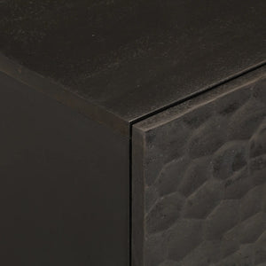 Nachttische 2er Set, Mango Massivholz, Schwarz