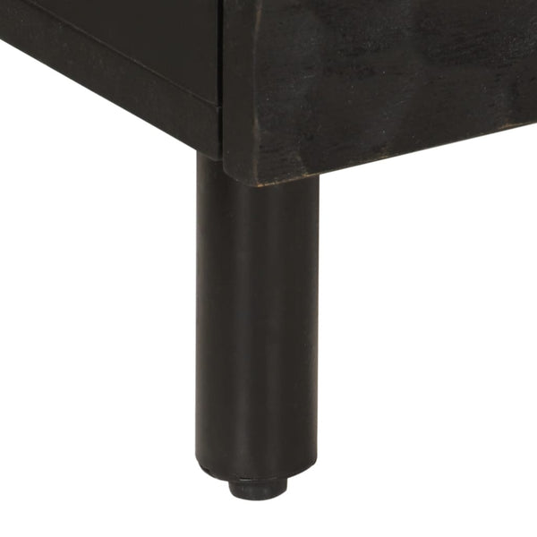 Nachttische 2er Set, Mango Massivholz, Schwarz