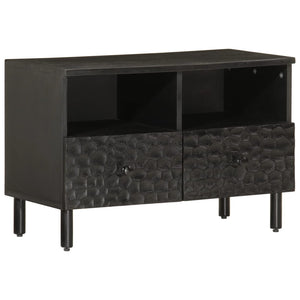 Schwarzer TV-Schrank Mango Massivholz 70 cm
