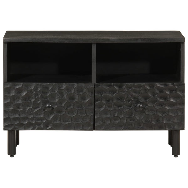 Schwarzer TV-Schrank Mango Massivholz 70 cm