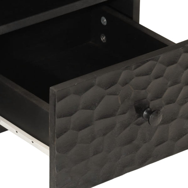 Schwarzer TV-Schrank Mango Massivholz 70 cm