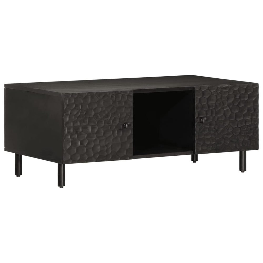vidaXL Table basse noir 100x54x40 cm Bois de manguier massif