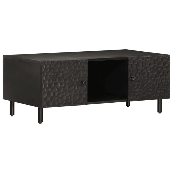 Schwarzer Couchtisch Mango Massivholz 100x54 cm