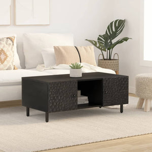 Schwarzer Couchtisch Mango Massivholz 100x54 cm