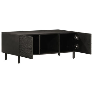 Schwarzer Couchtisch Mango Massivholz 100x54 cm