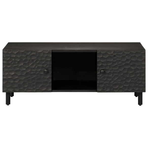 Schwarzer Couchtisch Mango Massivholz 100x54 cm