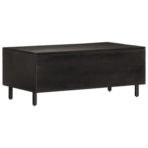 Schwarzer Couchtisch Mango Massivholz 100x54 cm