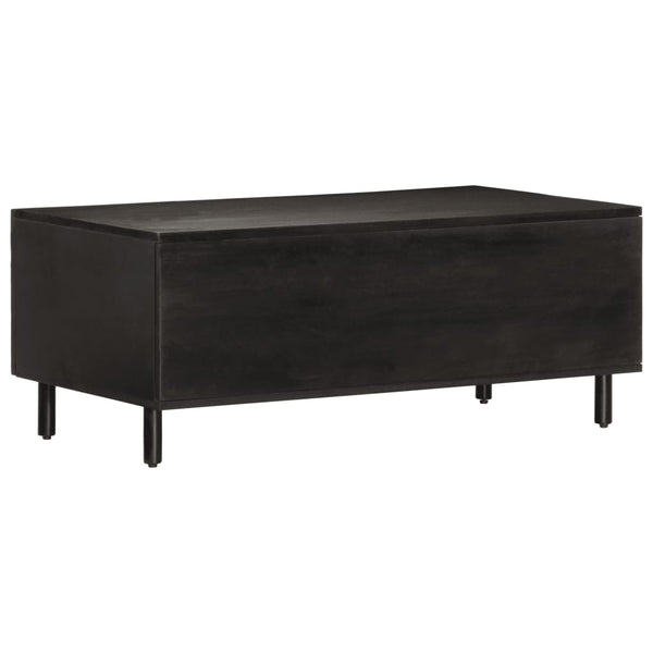 Schwarzer Couchtisch Mango Massivholz 100x54 cm