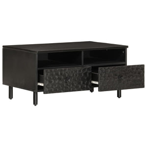 Schwarzer Couchtisch Mango Massivholz 80x54 cm