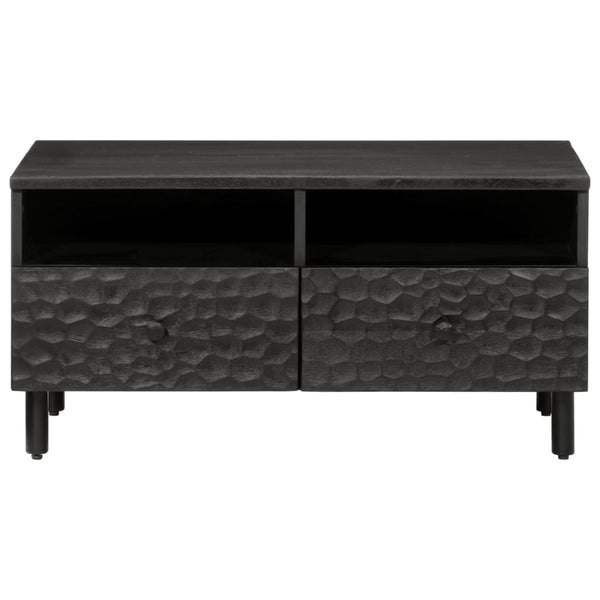 Schwarzer Couchtisch Mango Massivholz 80x54 cm