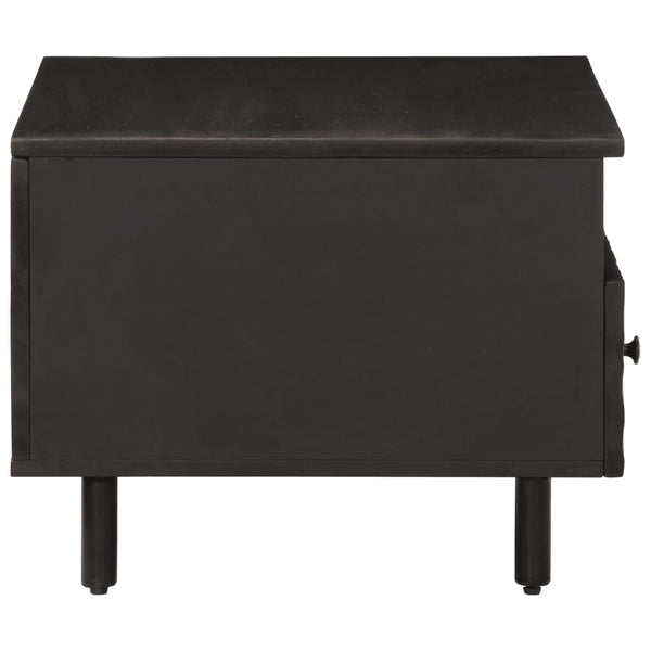 Schwarzer Couchtisch Mango Massivholz 80x54 cm