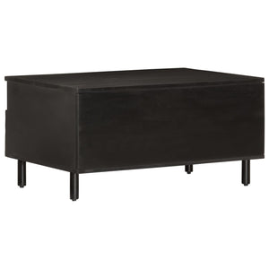 Schwarzer Couchtisch Mango Massivholz 80x54 cm