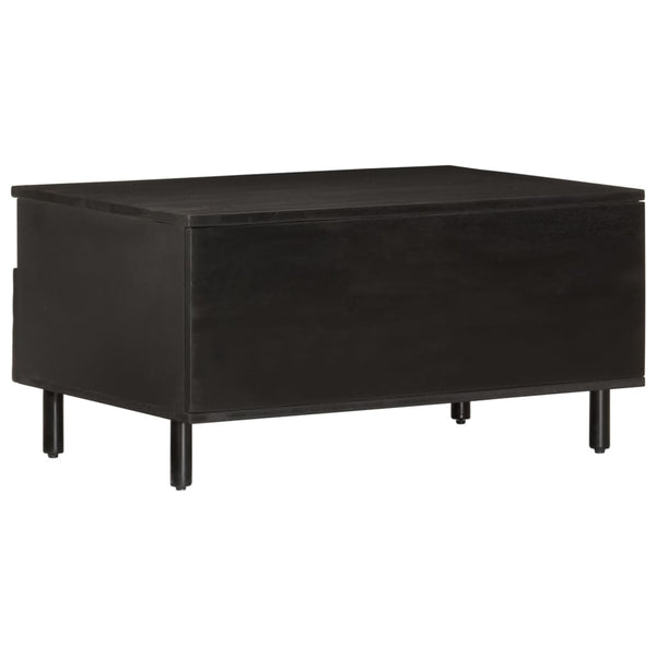 Schwarzer Couchtisch Mango Massivholz 80x54 cm