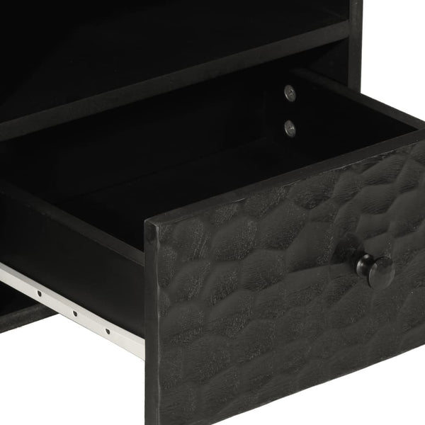 Schwarzer Couchtisch Mango Massivholz 80x54 cm